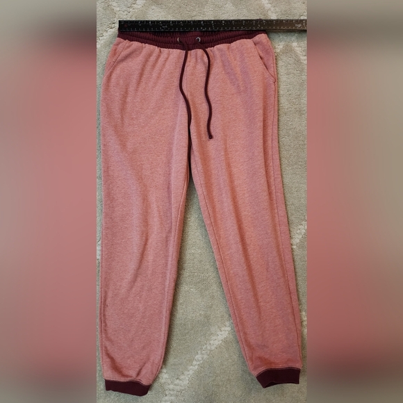 Pink Jogger Sweatpants w/ Maroon Accents Old Navy Small Light Weight Pajama Pant - Picture 1 of 6